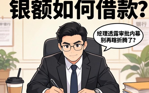 大额如何借款？银行经理透露审批内幕，别再瞎折腾了