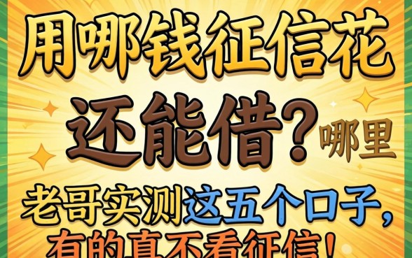 急用钱征信花哪里还能借？老哥实测这五个口子，有的真不看征信！