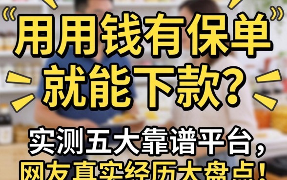 急用钱有保单就能下款？实测五大靠谱平台，网友真实经历大盘点！