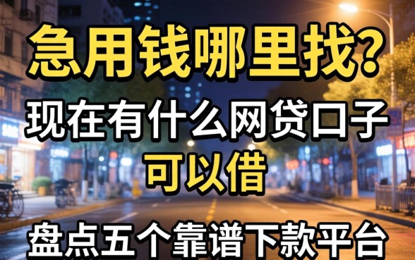 深夜急用钱哪里找？现在有什么网贷口子可以借？盘点五个靠谱下款平台