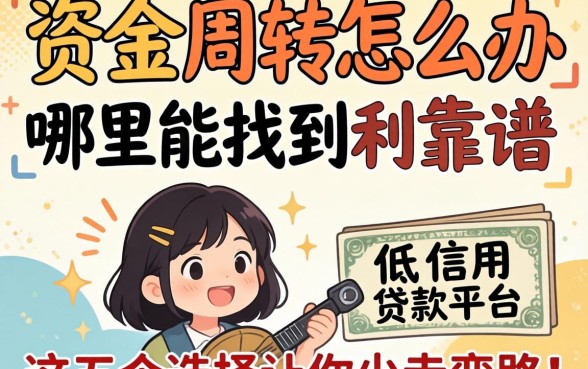 急需资金周转怎么办？哪里能找到靠谱的利息低的信用贷款平台？这五个选择让你少走弯路！