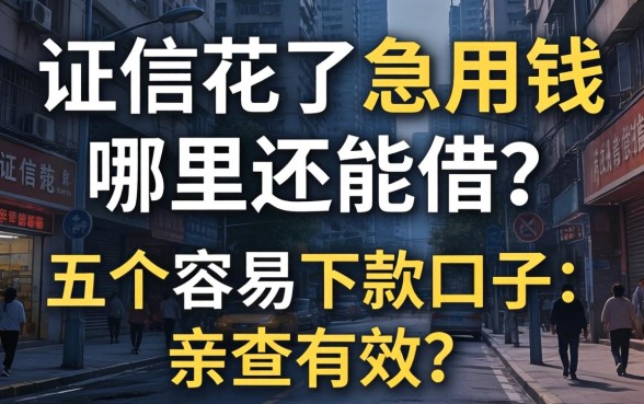 征信花了急用钱哪里还能借？分享五个容易下款的口子，亲测有效！