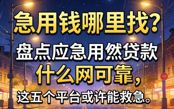 深夜急用钱哪里找？盘点应急用的贷款什么网可靠，这五个平台或许能救急