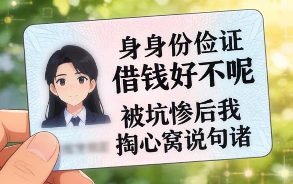 押身份证借钱好不好呢？被坑惨后我掏心窝说几句