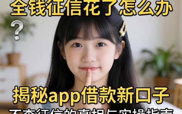 急需用钱征信花了怎么办?揭秘app借款新口子 不查征信的真相与实操指南