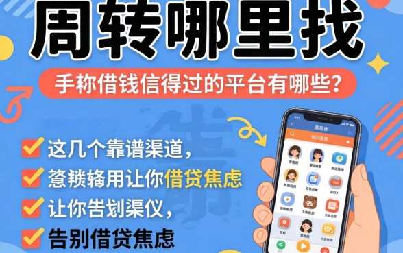 急需周转哪里找?手机借钱信得过的平台有哪些?这几个靠谱渠道让你告别借贷焦虑
