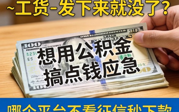 工资一发下来就没了?想用公积金搞点钱应急,哪个平台不看征信秒下款?