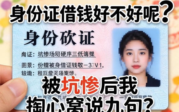 押身份证借钱好不好呢？被坑惨后我掏心窝说几句