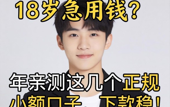 刚满18岁急用钱?2026年亲测这几个正规小额口子,下款稳!