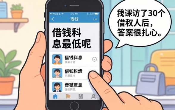 手机从哪里借钱利息最低呢？我采访了30个借款人后，答案很扎心