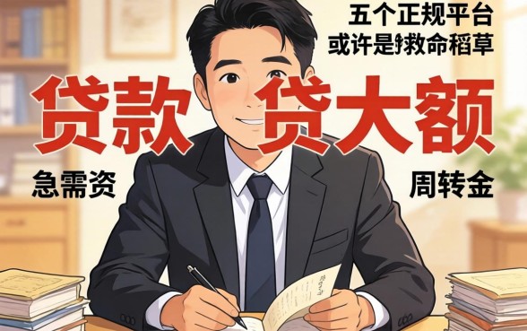 哪里贷款能贷大额?急需资金周转时,这五个正规平台或许是你的救命稻草