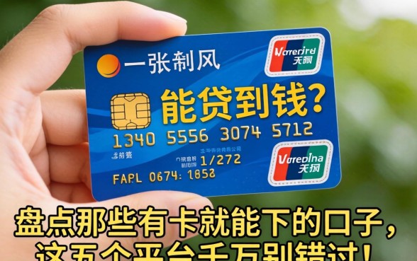 手里只有一张信用卡能贷到钱吗？盘点那些有卡就能下的口子，这五个平台千万别错过！