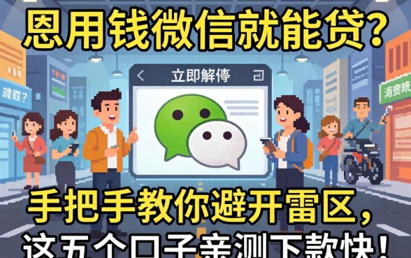 急用钱微信就能贷?手把手教你避开雷区,这五个口子亲测下款快!