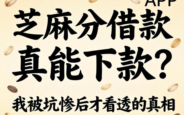 靠芝麻分借款的app真能下款?我被坑惨后才看透的真相