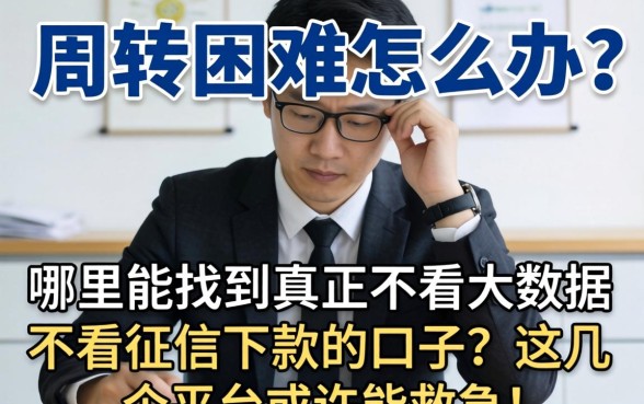 资金周转困难怎么办？哪里能找到真正不看大数据不看征信下款的口子？这几个平台或许能救急！