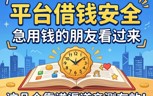 那种平台借钱安全？急用钱的朋友看过来，这几个靠谱渠道亲测有效！