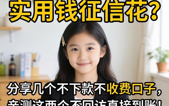 急用钱征信花？分享几个不下款不收费的口子，亲测这几个不回访直接到账！