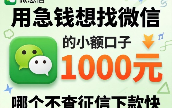 急用钱想找微信1000元的小额口子,哪个不查征信下款快?