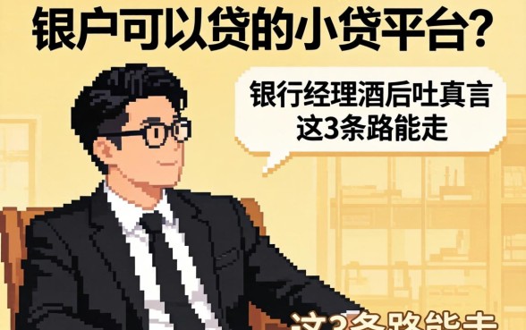 黑户可以贷的小贷平台?银行经理酒后吐真言,这3条路能走