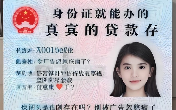 身份证就能办的贷款真的存在吗？别被广告忽悠瘸了