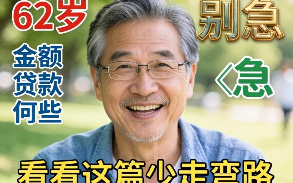 62岁的小额贷款有哪些？别急，看完这篇少走弯路