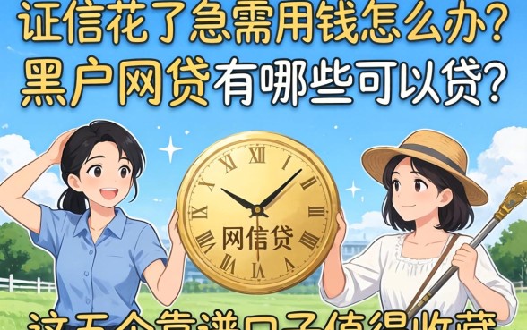 征信花了急需用钱怎么办？黑户网贷有哪些可以贷，这五个靠谱口子值得收藏