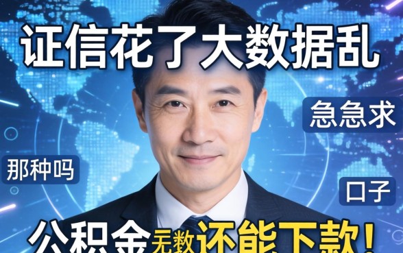 征信花了大数据乱，公积金还能下款吗？急求那种无视数据的口子！