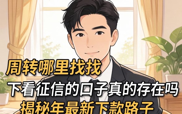 急需周转哪里找？不看征信的口子真的存在吗？揭秘2026年最新下款路子