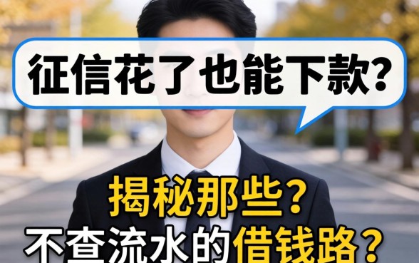 我征信花了也能下款?揭秘那些不查流水的借钱路子