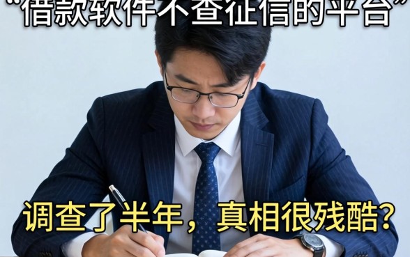 有没有借款软件不查征信的平台？我调查了半年，真相很残酷