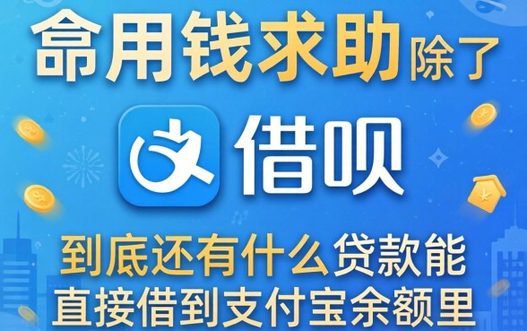 急用钱求助！除了借呗，到底还有什么贷款能直接借到支付宝余额里？