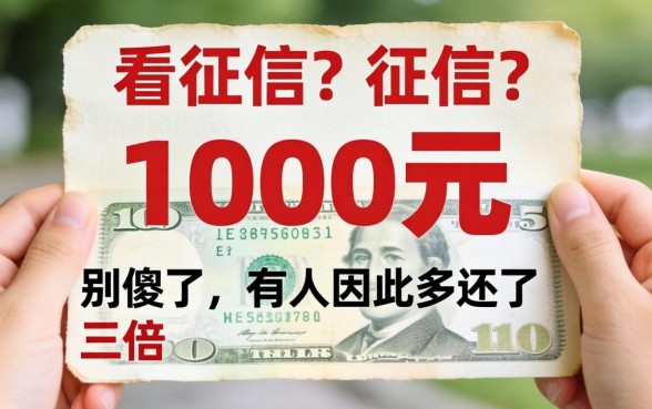 借1000元不看征信？别傻了，有人因此多还了三倍