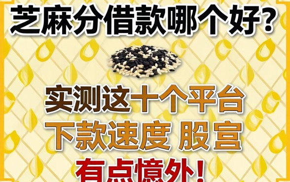 芝麻分借款哪个好?实测这十个平台下款速度有点意外