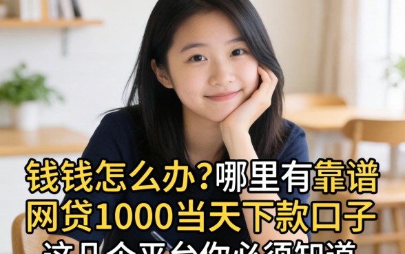 急需用钱怎么办？哪里有靠谱的网贷1000当天下款口子？这几个平台你必须知道