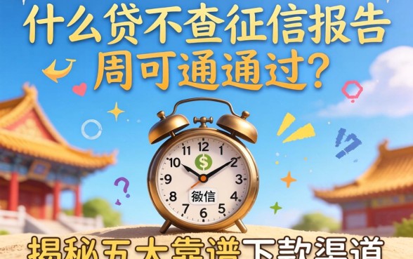 急需资金周转？什么贷不查征信报告可以通过？揭秘五大靠谱下款渠道