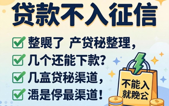 揭秘哪些贷款不入征信，整理了几个还能下款的渠道