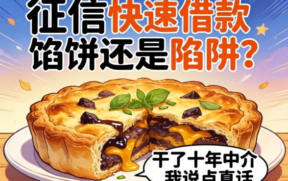 不查征信快速借款是馅饼还是陷阱?干了十年中介我说点真话