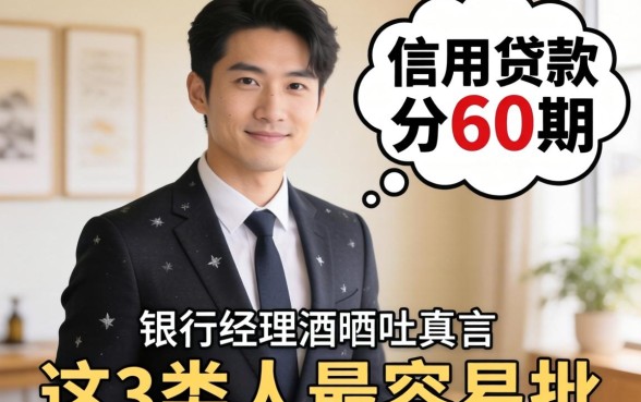 有什么信用贷款可以分60期的？银行经理酒后吐真言，这3类人最容易批