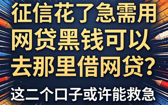 征信花了急需用钱怎么办？网贷黑户可以去那里借网贷？这几个口子或许能救急