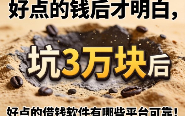 被坑三万块后才明白：好点的借钱软件有哪些平台可靠