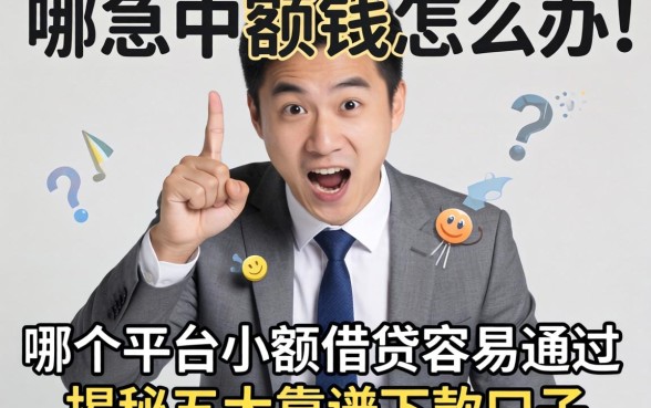 急需用钱怎么办？哪个平台小额借贷容易通过？揭秘五大靠谱下款口子