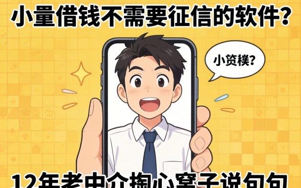 小额借钱不需要征信的软件?12年老中介掏心窝子说几句