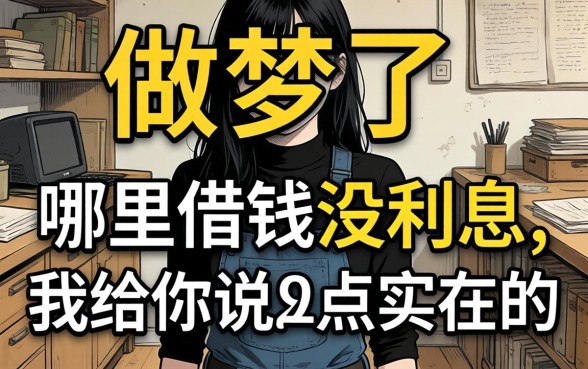 别做梦了：从哪里借钱没利息，我给你说点实在的