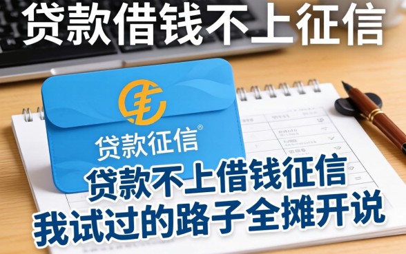 怎么贷款借钱不上征信？我试过的路子全摊开说