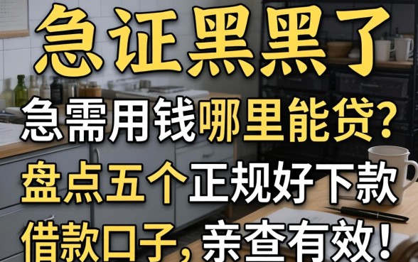 征信黑了急需用钱哪里能贷?盘点五个正规好下款的借款口子,亲测有效!