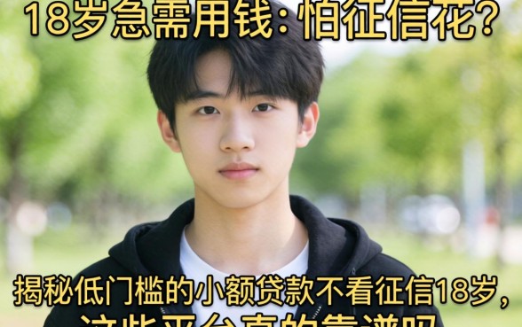 刚满18岁急需用钱又怕征信花？揭秘低门槛的小额贷款不看征信18岁，这些平台真的靠谱吗？