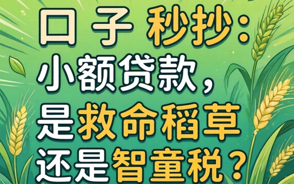 新口子秒抄小额贷款，是救命稻草还是智商税？