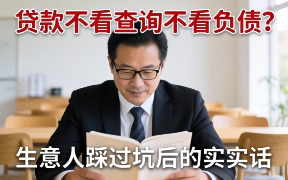 什么贷款不看查询不看负债？生意人踩过坑后的实在话