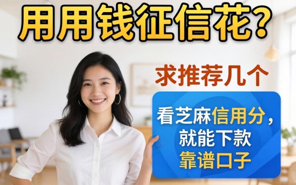 急用钱但征信花？求推荐几个看芝麻信用分就能下款的靠谱口子！