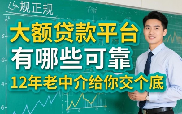 正规大额贷款平台有哪些可靠？12年老中介给你交个底